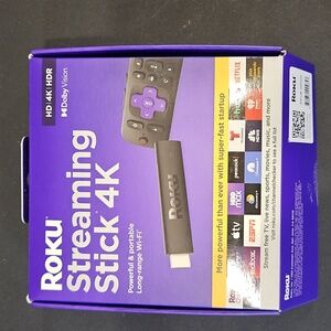 Roku Streaming Stick 4K Model 3820R NEW Open Box HDR, Dolby Vision Voice Remote